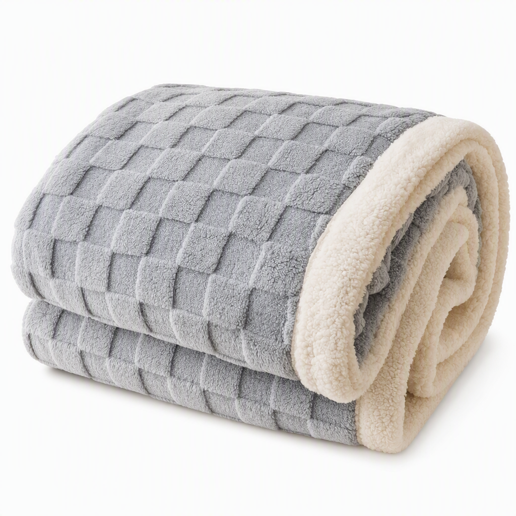 🧸 50 % Rabatt! Doppelseitige Sherpa-Fleece Kuscheldecke – Extra warme & weiche Wohndecke für Sofa, Bett und Zuhause