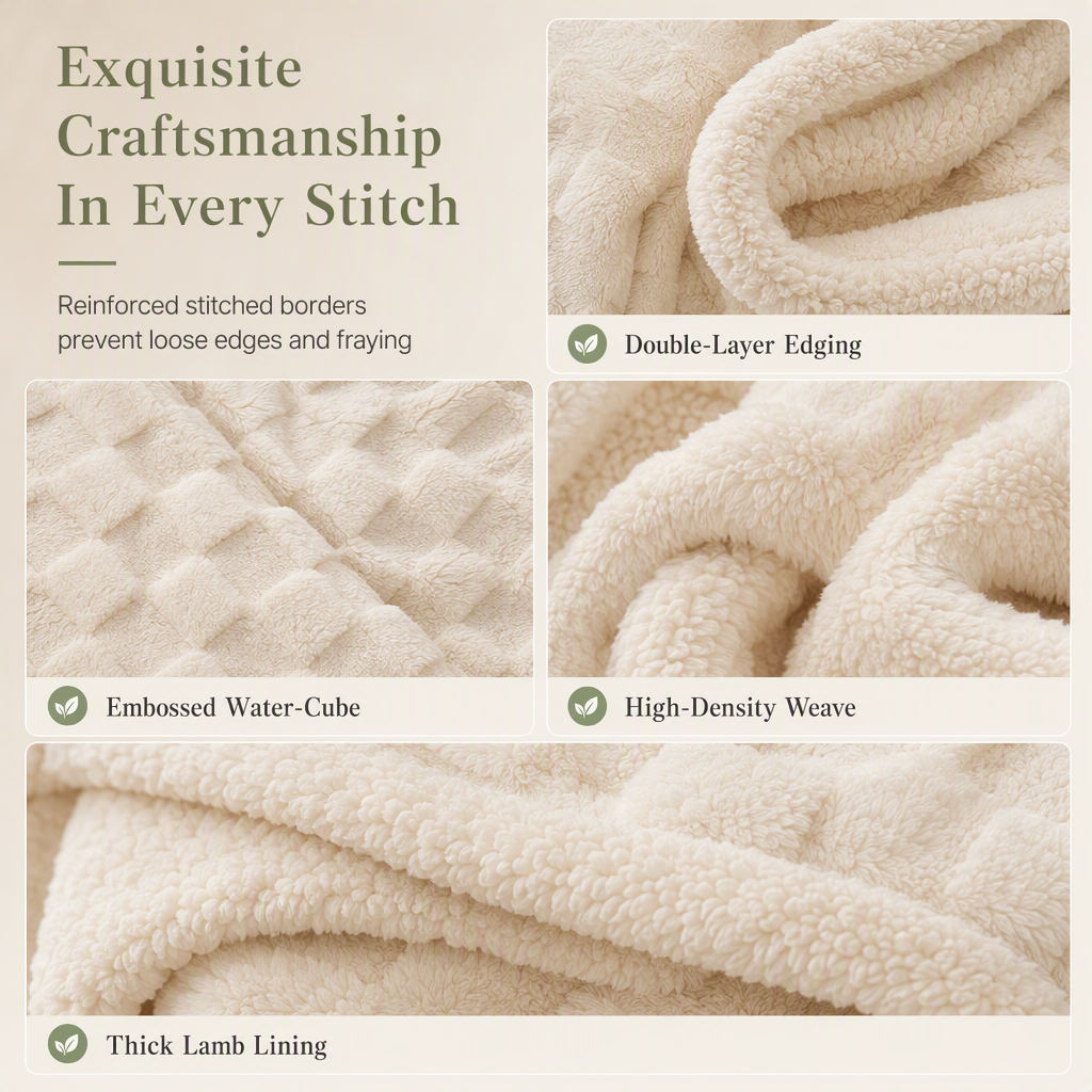 🌸 50% RABATT! 🧸 Doppellagige, verdickte Sherpa-Kuscheldecke – extra warm & flauschig für Herbst & Winter