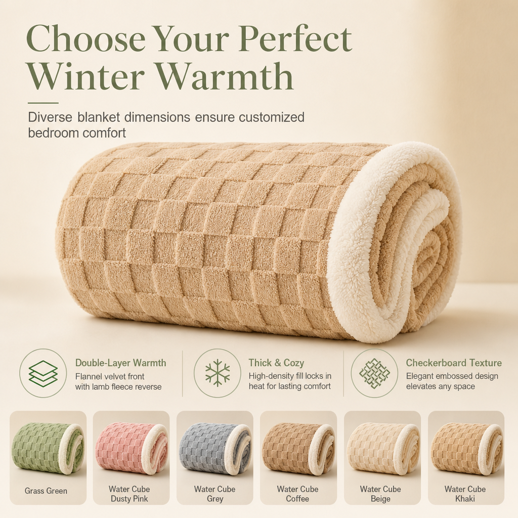 🌸 50% RABATT! 🧸 Doppellagige, verdickte Sherpa-Kuscheldecke – extra warm & flauschig für Herbst & Winter