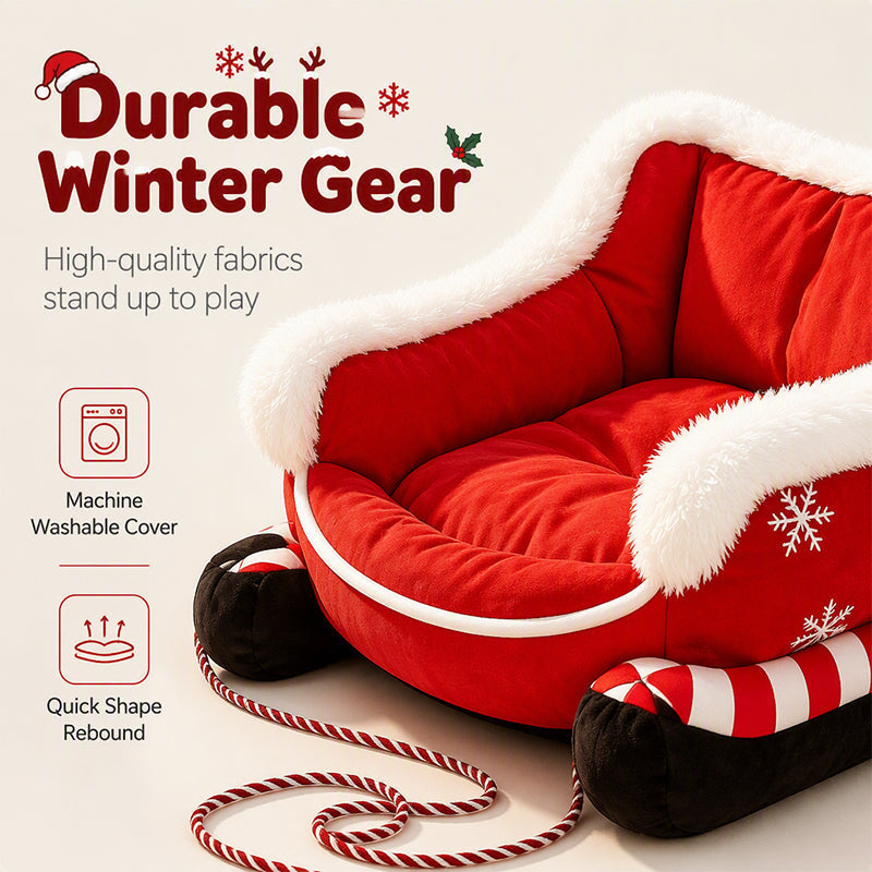 🎄 50 % Rabatt! Kuscheliges Katzen- & Hundebett im Weihnachtsdesign – Warmes Wolkenbett für gemütliche Ruheplätze