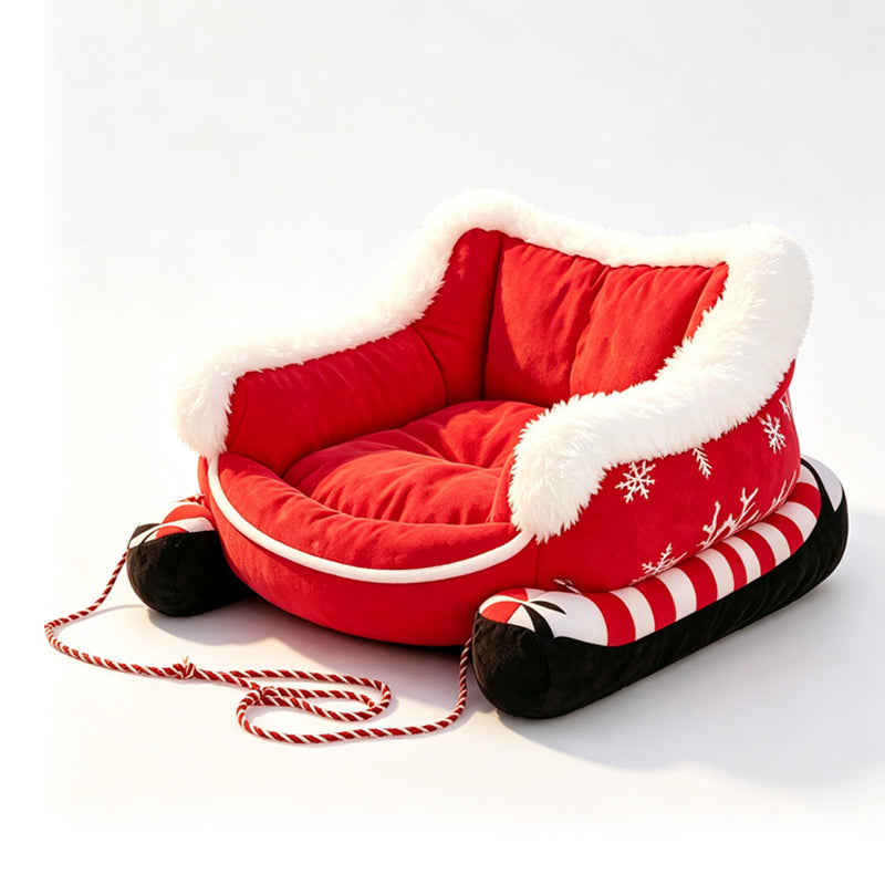 🎄 50 % Rabatt! Kuscheliges Katzen- & Hundebett im Weihnachtsdesign – Warmes Wolkenbett für gemütliche Ruheplätze