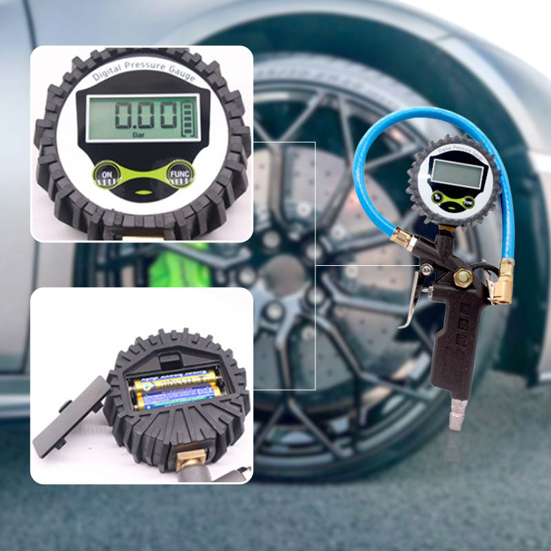 🚗 50 % Rabatt! Digitaler Reifenfüller mit Manometer – Präziser Reifendruckprüfer für Auto, Motorrad & Werkstatt