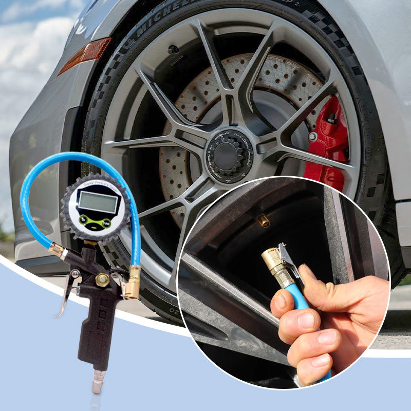 🚗 50 % Rabatt! Digitaler Reifenfüller mit Manometer – Präziser Reifendruckprüfer für Auto, Motorrad & Werkstatt