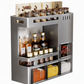🔥 50 % Rabatt! 🧂 Gewürzregal ohne Bohren – Wandmontierter Küchen Organizer mit Gewürzgläsern & Löffeln