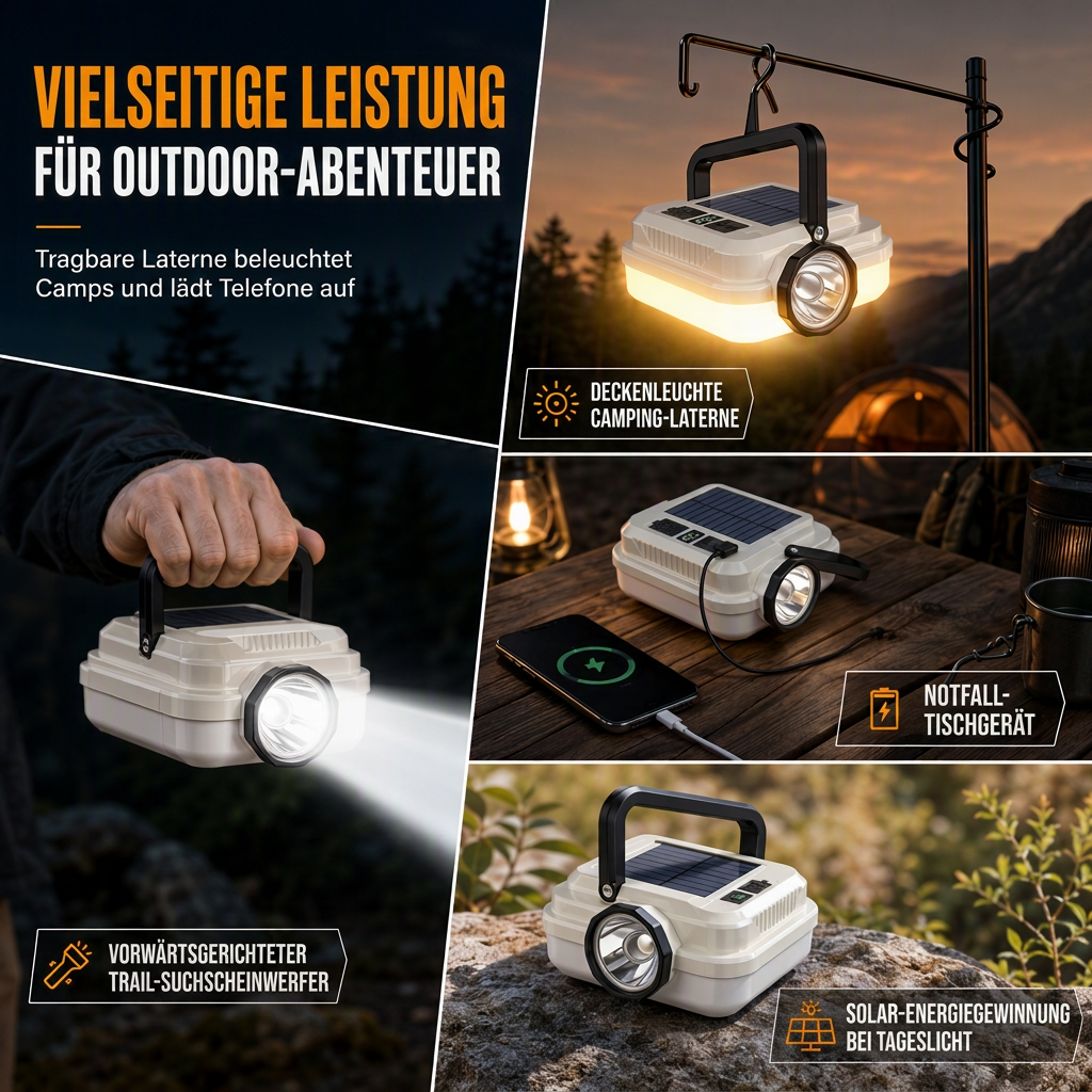 🏕️ 50% RABATT! 🔦 Solar-Campinglampe – Wiederaufladbar & lange Akkulaufzeit ✨