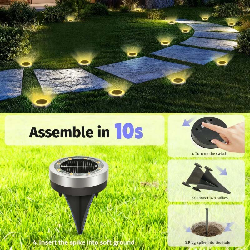 ⏳Zeitlich begrenztes Angebot⏳ Solar-Gartenleuchten mit stimmungsvollen Lichtakzenten im 4er-Pack