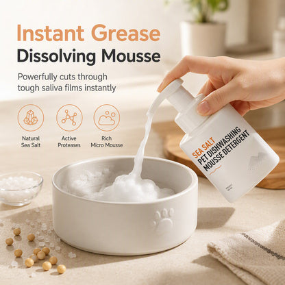 🧼 50 % Rabatt! Reinigungsschaum für Haustiernäpfe – Mit Meersalz & Reinigungsschwamm 🐾