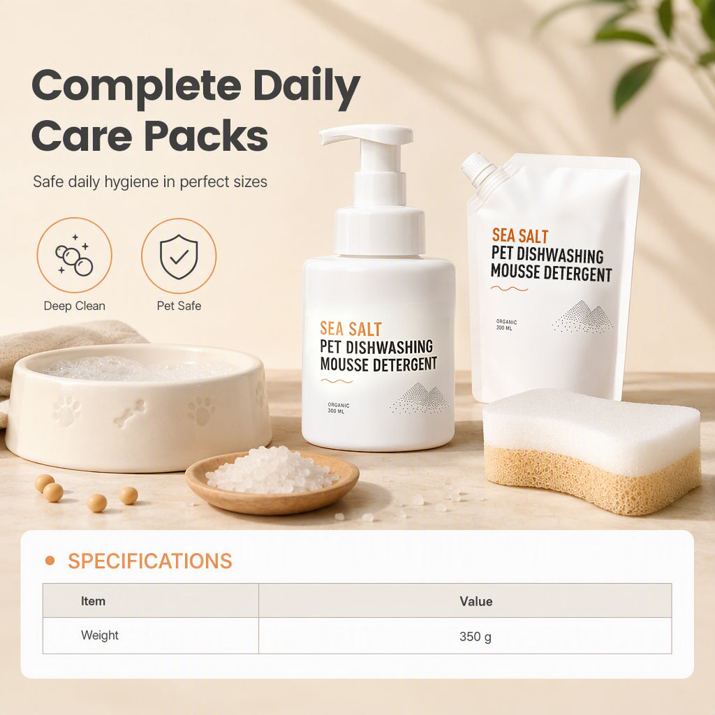 🧼 50 % Rabatt! Reinigungsschaum für Haustiernäpfe – Mit Meersalz & Reinigungsschwamm 🐾