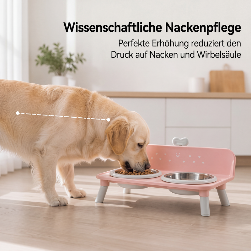 🐶 50 % Rabatt! Höhenverstellbarer Doppelnapf für Hunde & Katzen – Abnehmbare Futternäpfe mit stabilem Napfständer