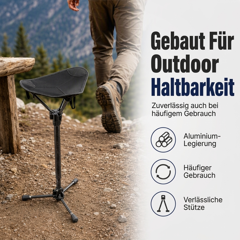 ⛺ 50 % Rabatt! Tragbarer Aluminium-Klapphocker – Leichter Sitz für Camping, Angeln & Outdoor-Aktivitäten