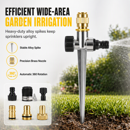 🌱 50 % Rabatt! Rotierender Gartensprinkler mit Messingdüse – Metall Rasensprenger für gleichmäßige Gartenbewässerung