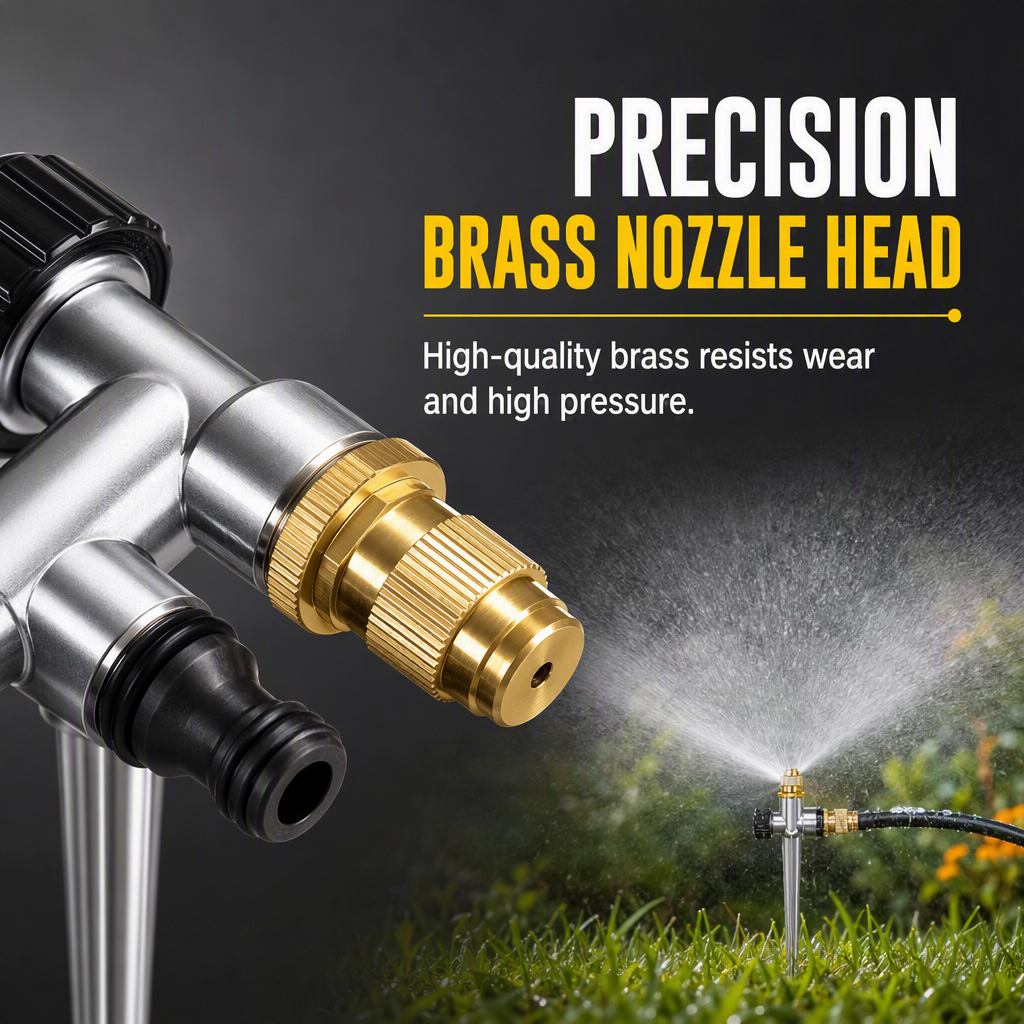 🌱 50 % Rabatt! Rotierender Gartensprinkler mit Messingdüse – Metall Rasensprenger für gleichmäßige Gartenbewässerung