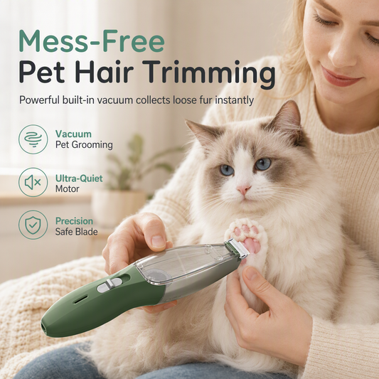 🐶 50 % Rabatt! ✂️Hunde & Katzen Fellpflege Set mit Staubsauger – Elektrische Schermaschine für Haarpflege zuhause