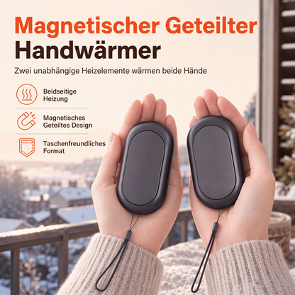 📢📢50% RABATT !!⏰Magnetischer, teilbarer 2-in-1 wiederaufladbarer Handwärmer – Mini tragbarer USB-Elektro-Handwärmer