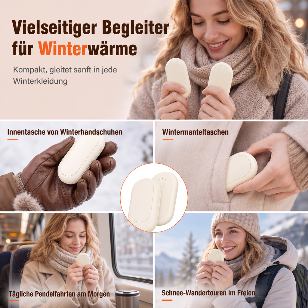 📢📢50% RABATT !!⏰Magnetischer, teilbarer 2-in-1 wiederaufladbarer Handwärmer – Mini tragbarer USB-Elektro-Handwärmer