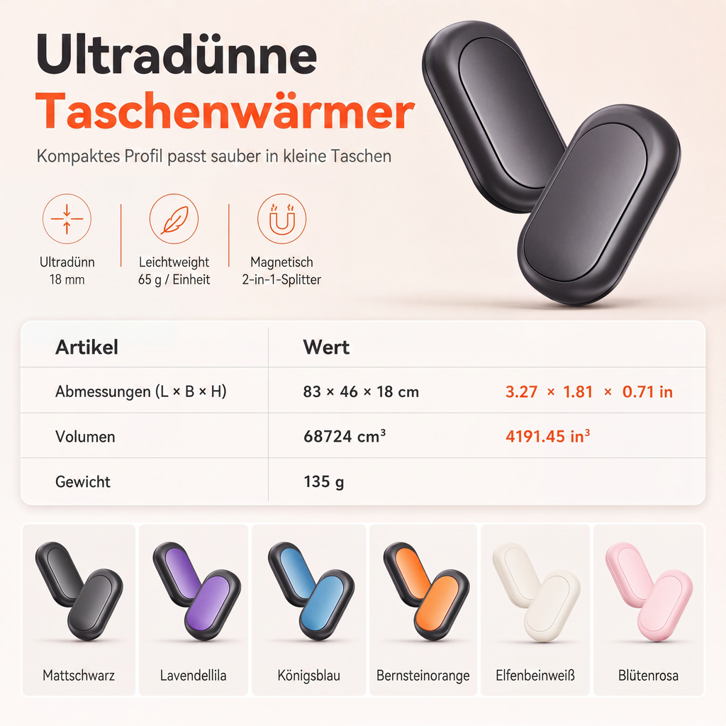 📢📢50% RABATT !!⏰Magnetischer, teilbarer 2-in-1 wiederaufladbarer Handwärmer – Mini tragbarer USB-Elektro-Handwärmer