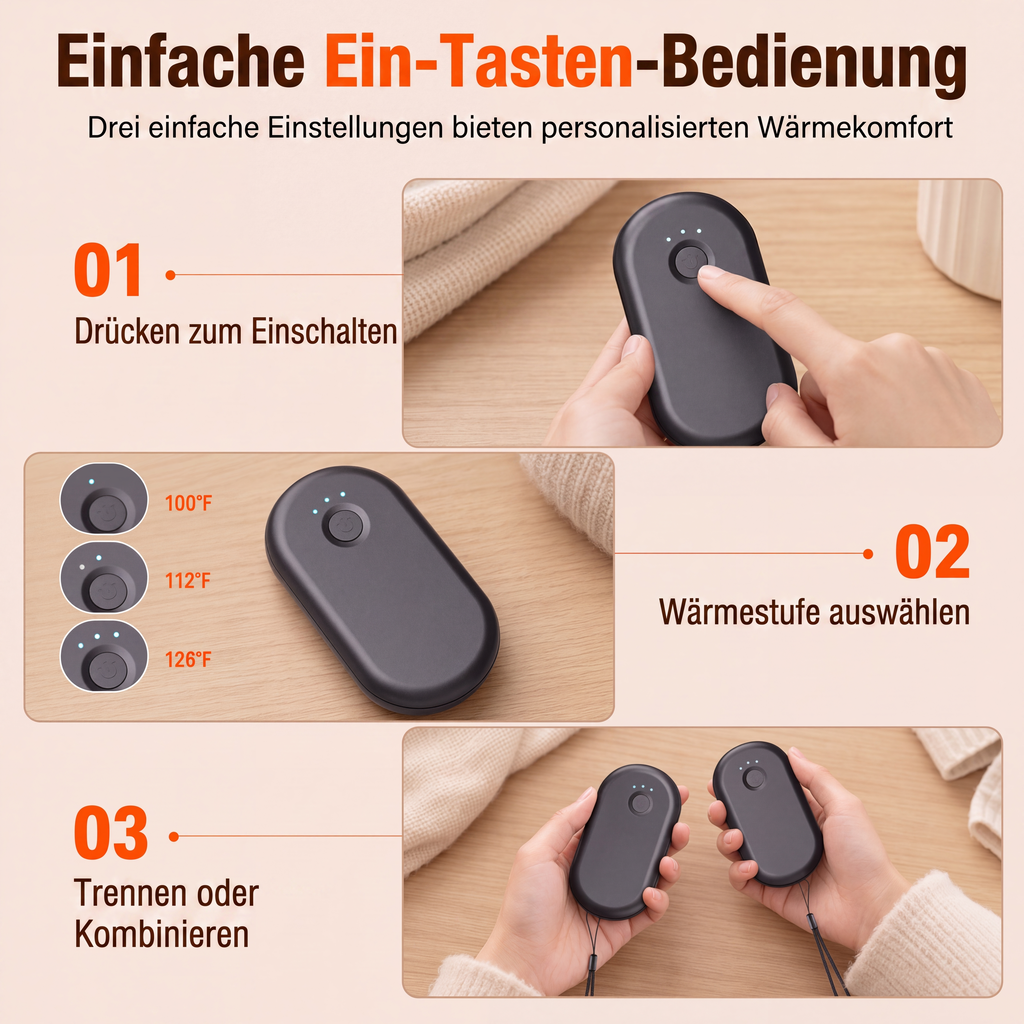 📢📢50% RABATT !!⏰Magnetischer, teilbarer 2-in-1 wiederaufladbarer Handwärmer – Mini tragbarer USB-Elektro-Handwärmer
