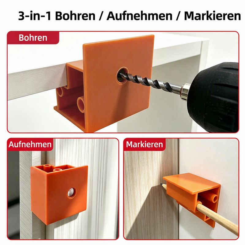 🔧 3-in-1 Montagehilfe Holzbearbeitung – 20/23 mm, für Schrankmontage & Kantenbearbeitung