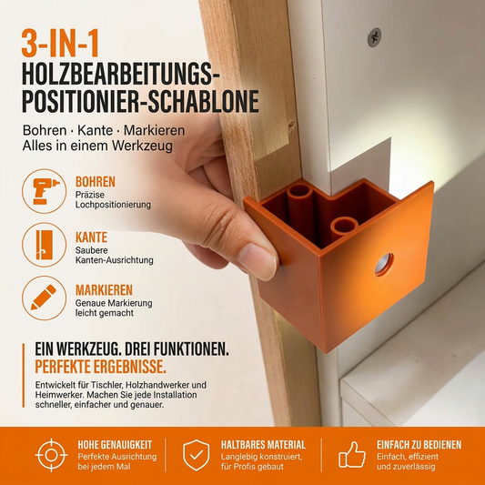 🔧 3-in-1 Montagehilfe Holzbearbeitung – 20/23 mm, für Schrankmontage & Kantenbearbeitung