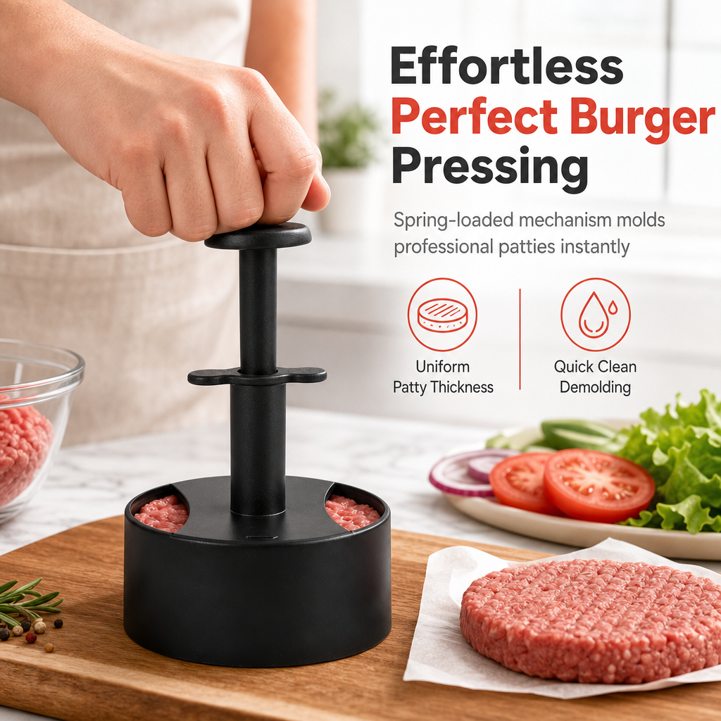 🍔 Runde Burgerpresse & Patty-Maker – Hamburger-Form für gleichmäßige Patties