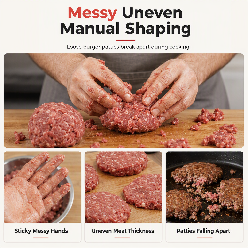 🍔 Runde Burgerpresse & Patty-Maker – Hamburger-Form für gleichmäßige Patties