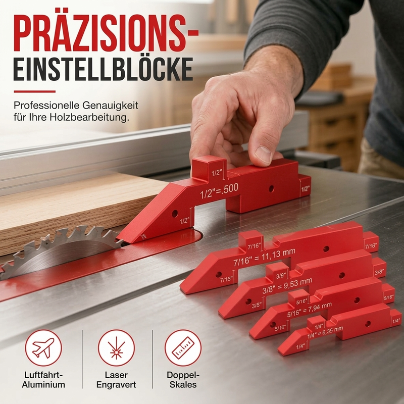 Einstellblöcke aus Aluminiumlegierung für die Holzbearbeitung