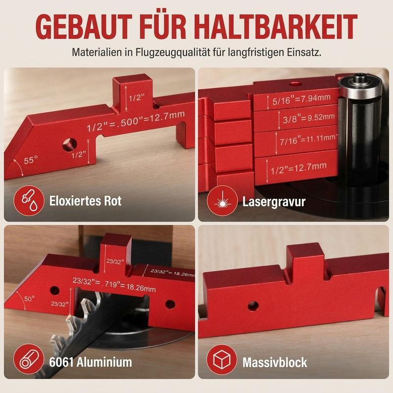 Einstellblöcke aus Aluminiumlegierung für die Holzbearbeitung