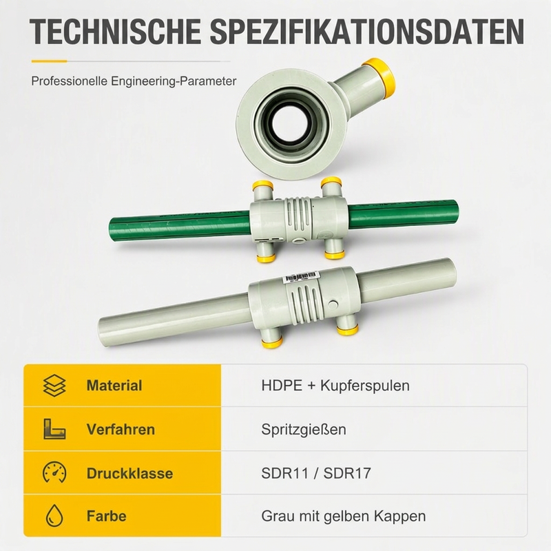 🔧 50 % RABATT💧 Elektroschweiß-Reparaturmuffe Rohrverbindungsteil, zuverlässiges Rohrverbindungsstück für Wasser- und Gasleitungen