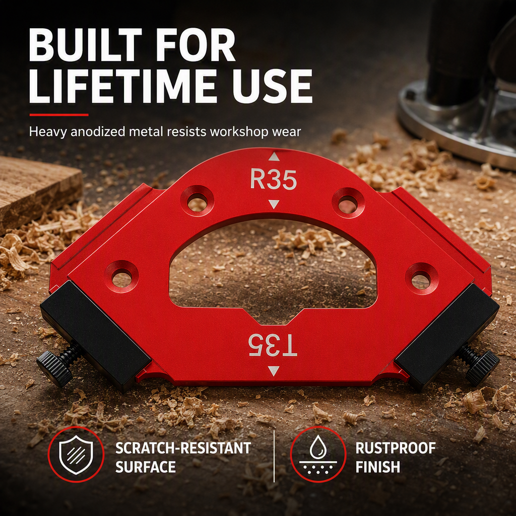 ⏰ 50% RABATT! 🔩 Frässchablone für Schrank-Ecken – Radius-Schablonen zum Abrunden, für Oberfräse & Kantenfräse