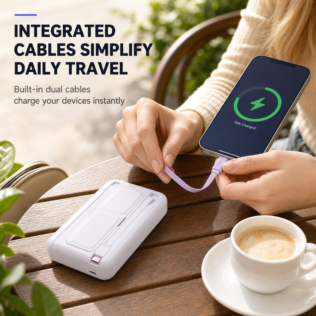🔋 Magnetische Powerbank mit kabellosem Schnellladen – inkl. Kabel & Ständer, tragbar