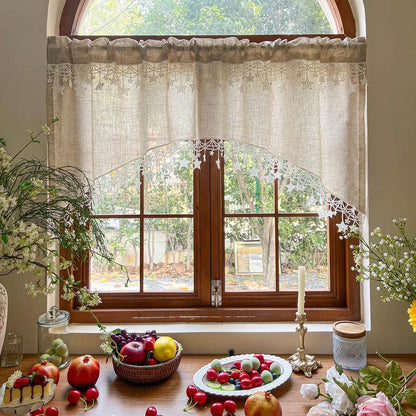 ⭐ Landhaus-Gardine mit Sternen – leichte Fenstervorhänge für Küche, Café & Zuhause