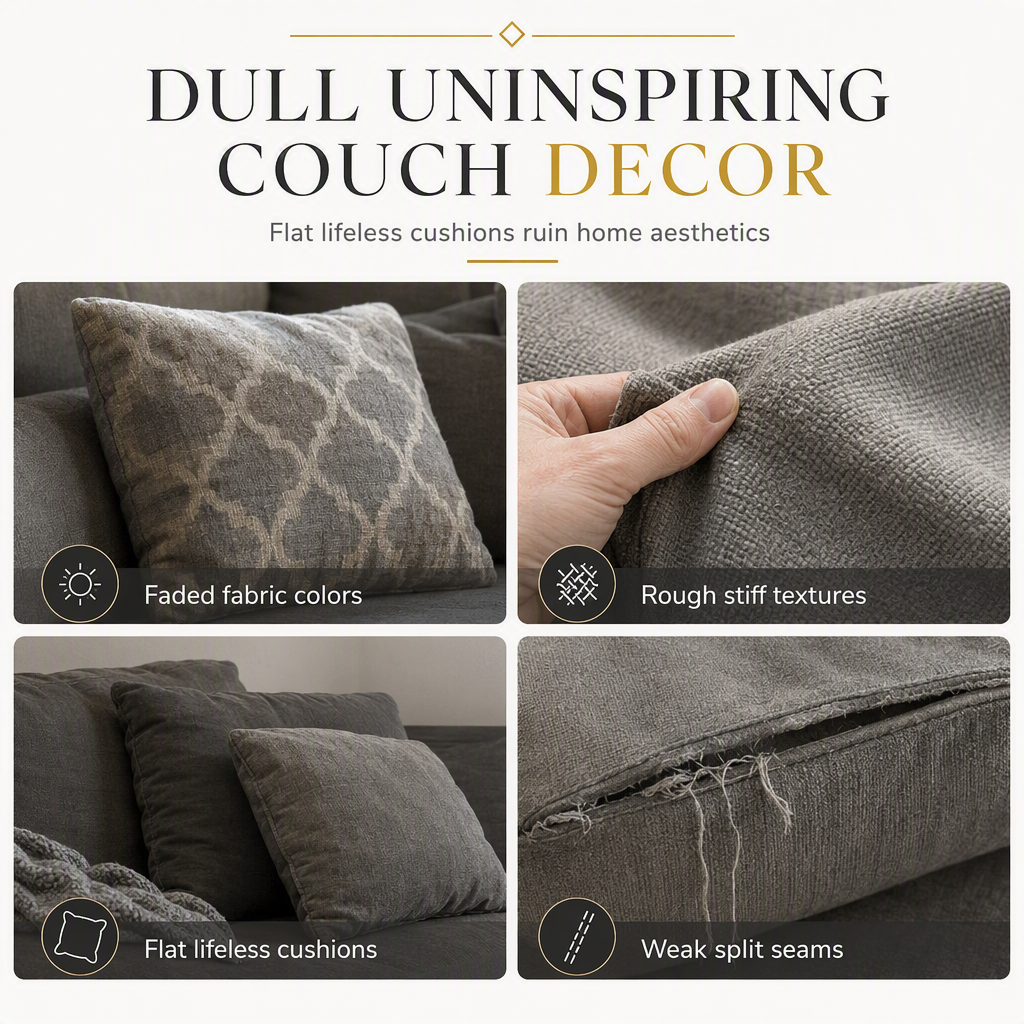 ⏰🛋️ 2 kaufen, 1 gratis – Goldgeprägter Kissenbezug, klassisch & elegant für Sofa & Zuhause
