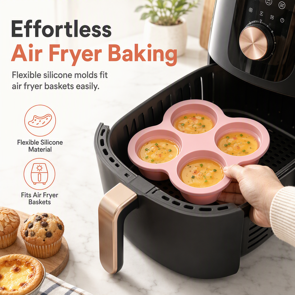 🧁 50% Rabatt! Flexible Silikon-Backform – sofortige Entformung, hitzebeständig, ideal für Kuchen, Pizza & Airfryer