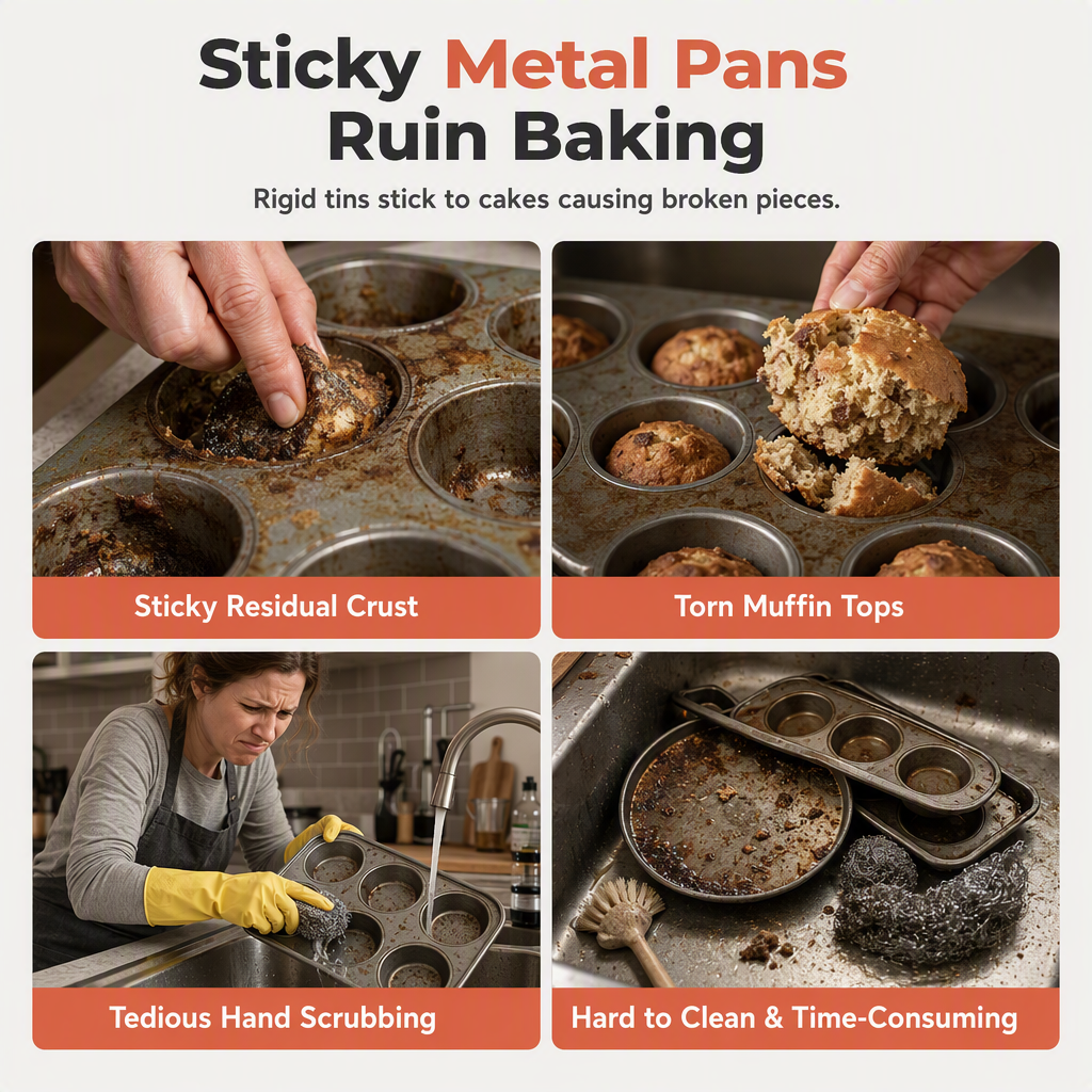 🧁 50% Rabatt! Flexible Silikon-Backform – sofortige Entformung, hitzebeständig, ideal für Kuchen, Pizza & Airfryer