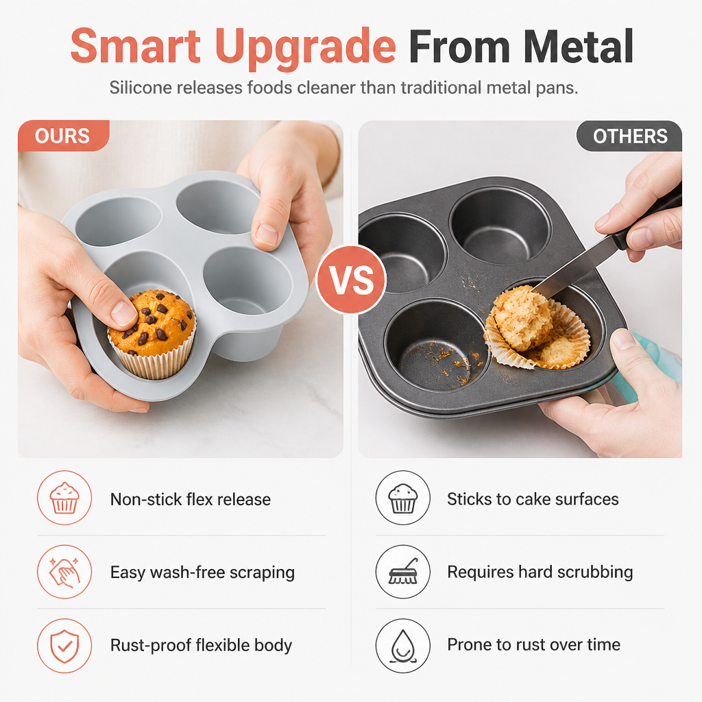 🧁 50% Rabatt! Flexible Silikon-Backform – sofortige Entformung, hitzebeständig, ideal für Kuchen, Pizza & Airfryer