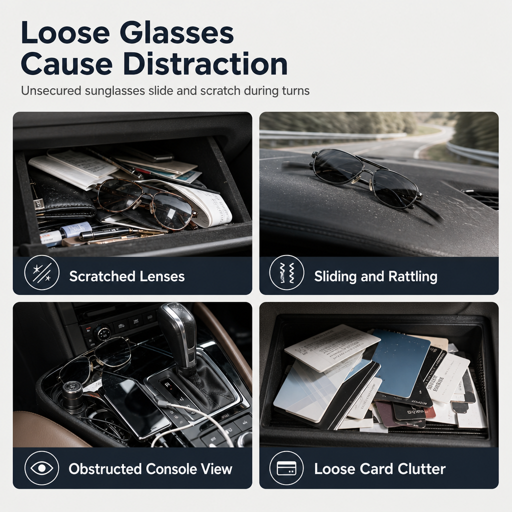 ⏳Nur für kurze Zeit 50 % Rabatt⏰ Auto-Sonnenbrillenhalter mit Doppelclip, Brillenhalterung & Kartenclip🚗🕶️