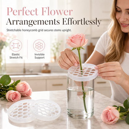🎁 1+1 GRATIS💐 Silikon-Steckhilfe für Blumen – flexibles Gitter hält Blumen fest an Ort & Stelle, für Vasen & DIY