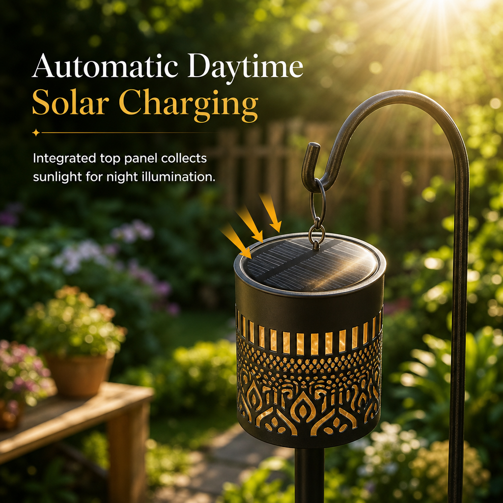Outdoor Iron Table Lamp Peony Shaped Decorative Atmosphere Light