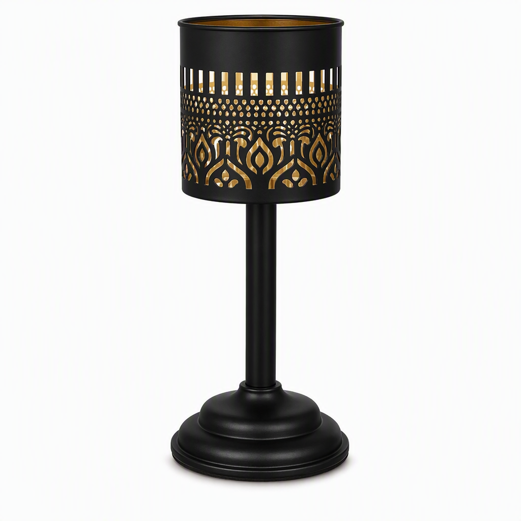 Outdoor Iron Table Lamp Peony Shaped Decorative Atmosphere Light