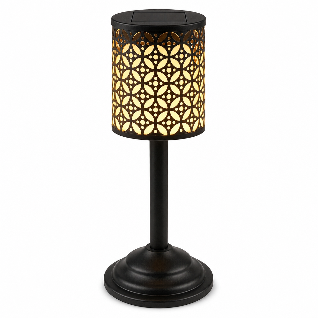 Outdoor Iron Table Lamp Peony Shaped Decorative Atmosphere Light