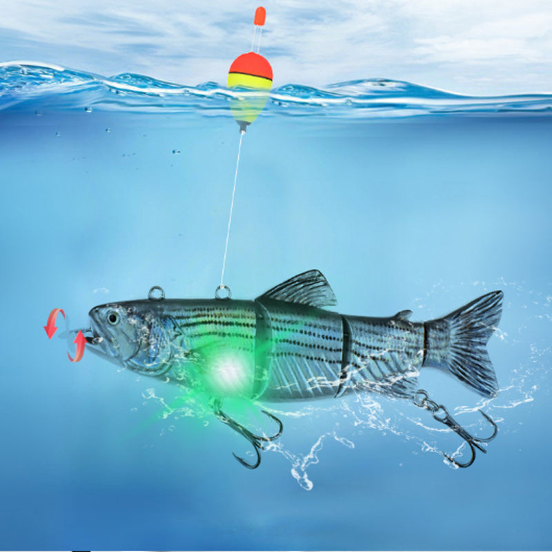 🎣 Elektronischer Mehrgelenk-Köder mit LED-Licht – realistische Schwimmaktion & leuchtende Anziehung für Raubfische