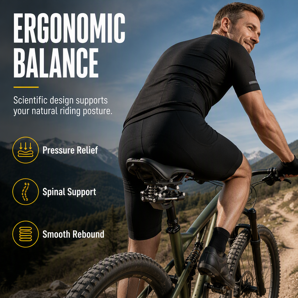🚴 Gefederte Fahrradsattelstütze – Stoßdämpfer für mehr Komfort & weniger Vibrationen, ideal für Mountainbike & Trekking