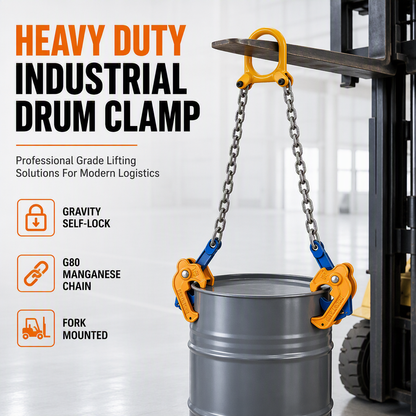 Heavy Duty Oil Drum Lifting Clamp Forklift and Crane Drum Lifter for Steel Metal Drums Die Forged Drum Handling Tool