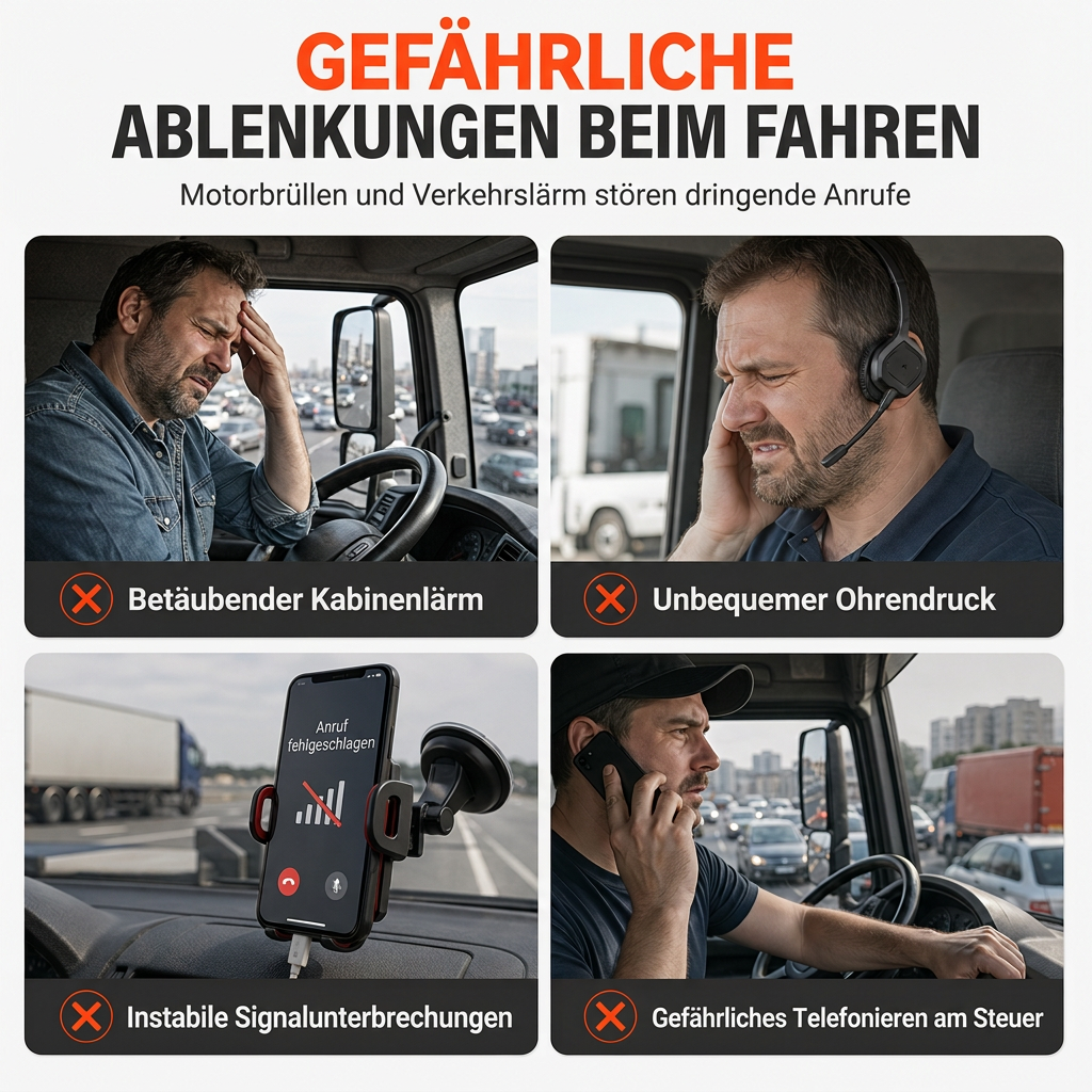 🎧 Bluetooth-Headset für Lkw-Fahrer & Fahrer – ENC-Geräuschunterdrückung, automatisches Pairing & langlebiger Akku