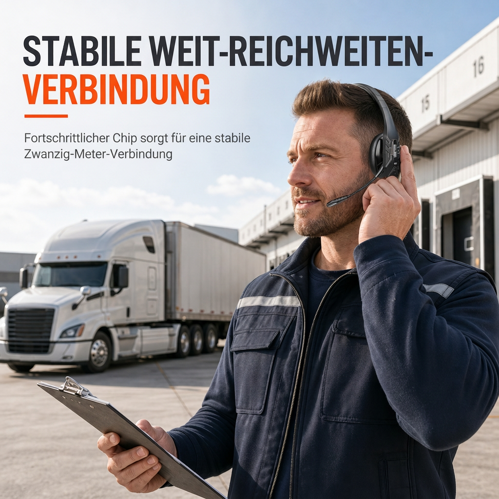 🎧 Bluetooth-Headset für Lkw-Fahrer & Fahrer – ENC-Geräuschunterdrückung, automatisches Pairing & langlebiger Akku