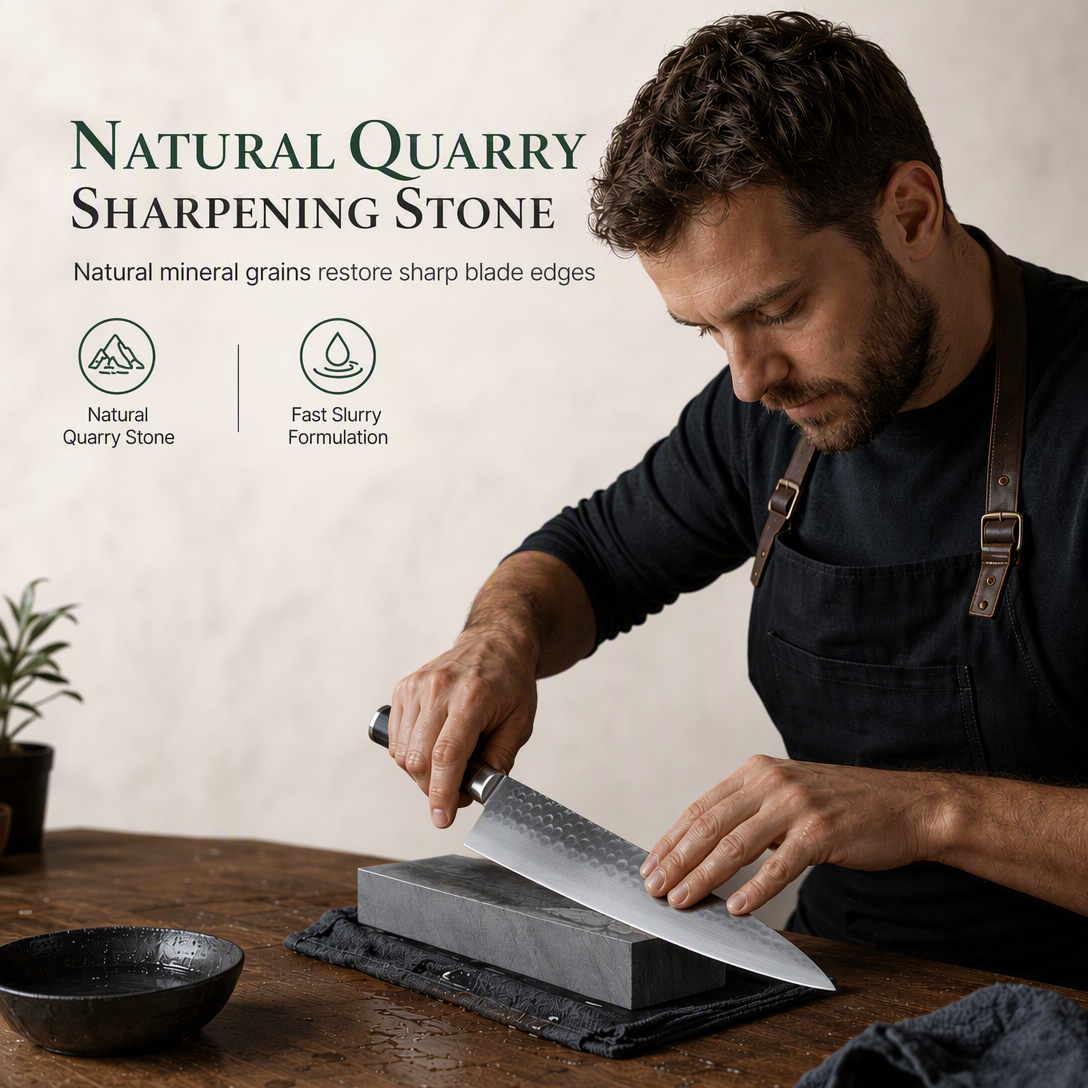 🪨 50% RABATT!  🔪 Einseitiger Wetzstein mit 3000er Körnung – für messerscharfe Klingen in der Küche, langlebig & rutschfest