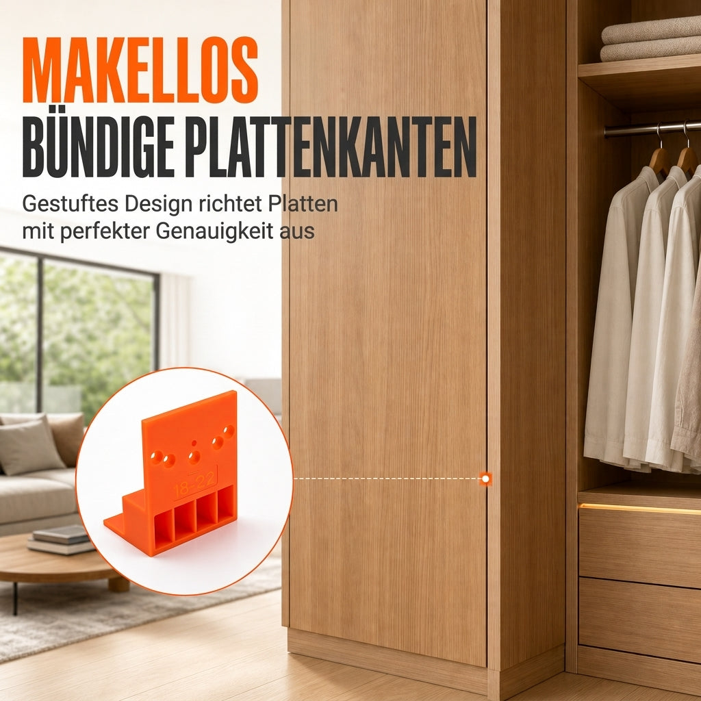 🔧 1 kaufen, 1 gratis – Montagehilfe für Kleiderschränke, stufenförmige Bohrlehre für präzise Lochausrichtung