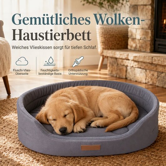 🐾 50% Rabatt – Abnehmbares ovales Haustierbett aus Fleece & Oxford, waschbar & rutschfest für Hunde & Katzen