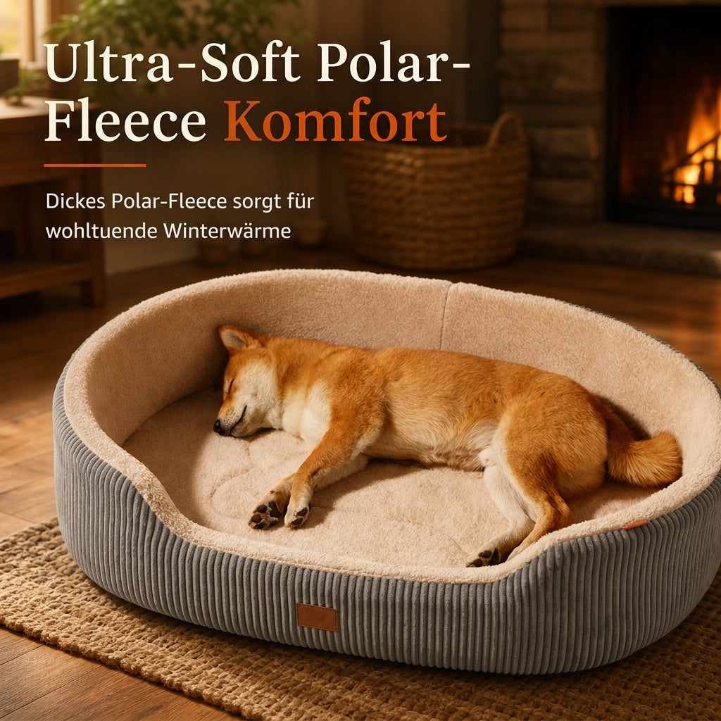 🐾 50% Rabatt – Abnehmbares ovales Haustierbett aus Fleece & Oxford, waschbar & rutschfest für Hunde & Katzen