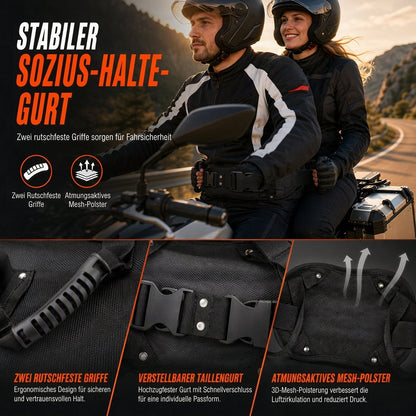 🏍️ 50% Rabatt – Haltegurt für Motorrad-Sozius & Beifahrer, Sicherheitsgriff für ATV & Schneemobil